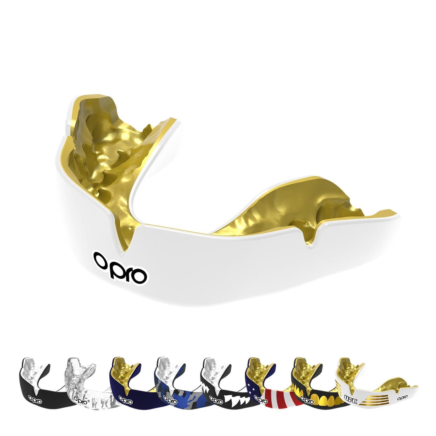 OPRO Instant CustomFit Mouth Guard DentistLevel Comfort Protection Fit Moldable Mouthguard for Football Boxing Rugby MMA BJJ UFC Mouth Piece Includes Mouth Guard Case White Adult