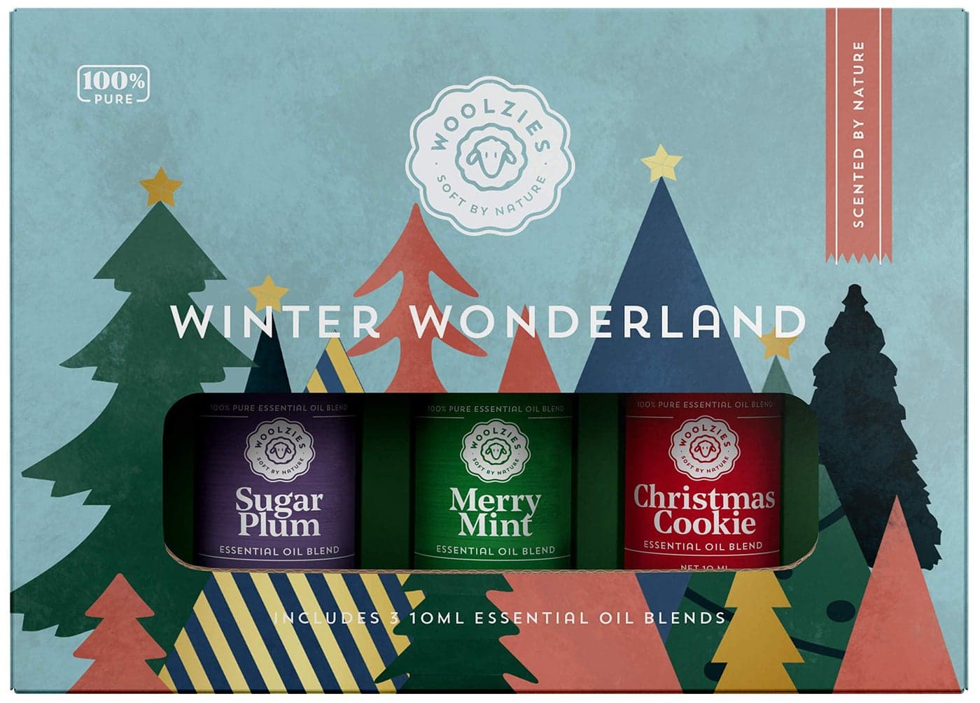 Woolzies Winter Wonderland Holiday Essential Oil Set of 3 Includes Christmas Cookie Sugar Plum Merry Mint 10ML