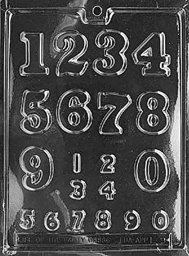 Grandmama's Goodies L009 Number Chocolate Candy Soap Mold with Exclusive Molding Instructions