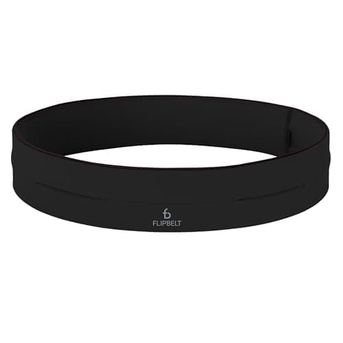 FlipBelt Classic Running Belt for Phone and Small Accessories Exercise Waist Pouch for Women and Men XS Black