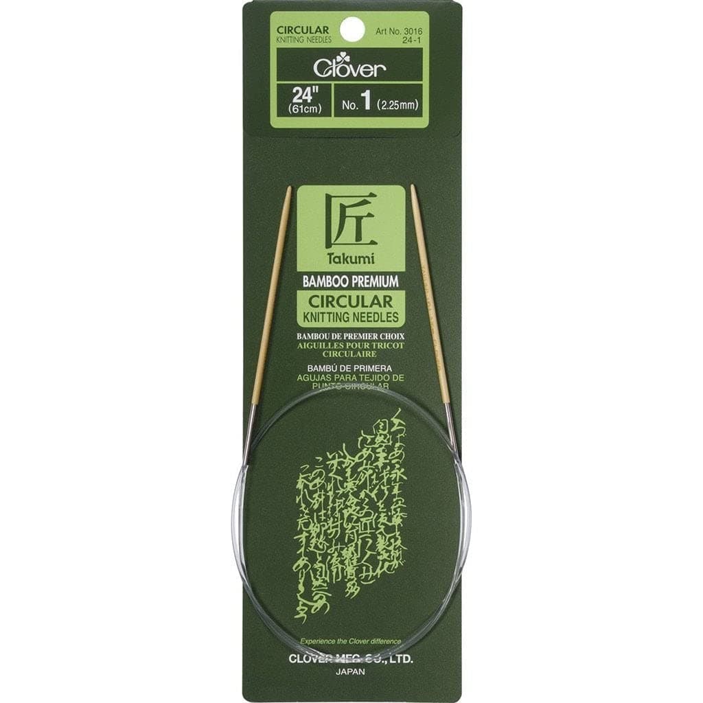 Clover 30162403 Takumi Bamboo Circular 24Inch Knitting Needles Size 3
