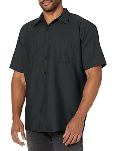 Red Kap Men's Industrial Work Shirt, Short Sleeve, Charcoal, 5X-Large