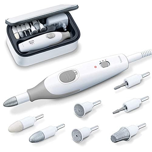 Beurer MP32 Electric Nail Drill with 7 Attachments ManicurePedicure Set with 2Speed Levels Dual Rotation for SalonQuality Nail Care at Home Including Storage Case