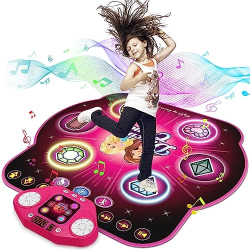 Dance Mat Toys for 312 Year Old KidsElectronic Dance Pad with Lightup 6Button Wireless Bluetooth 5 Game Modes Princess Dancing Mat Birthday Xmas Gifts for 3 4 5 6 7 8 9 10 Year Old Girls