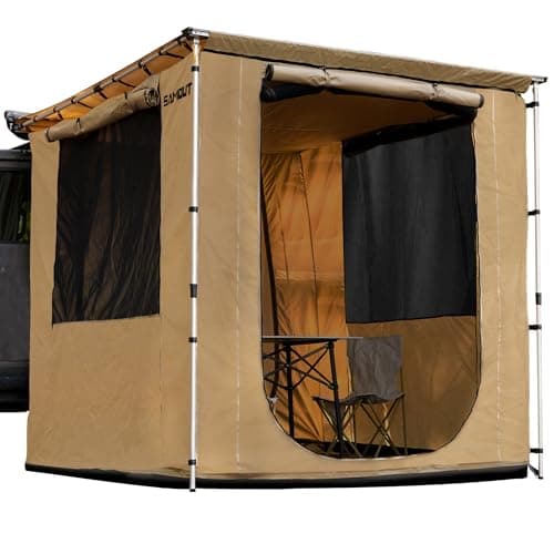 SAMOUT Vehicle Awning Room 66 x 82 RipStop 420D Oxford Side Awning With PVC Floor Waterproof Wind Resistance Easy Setup Design Room Only