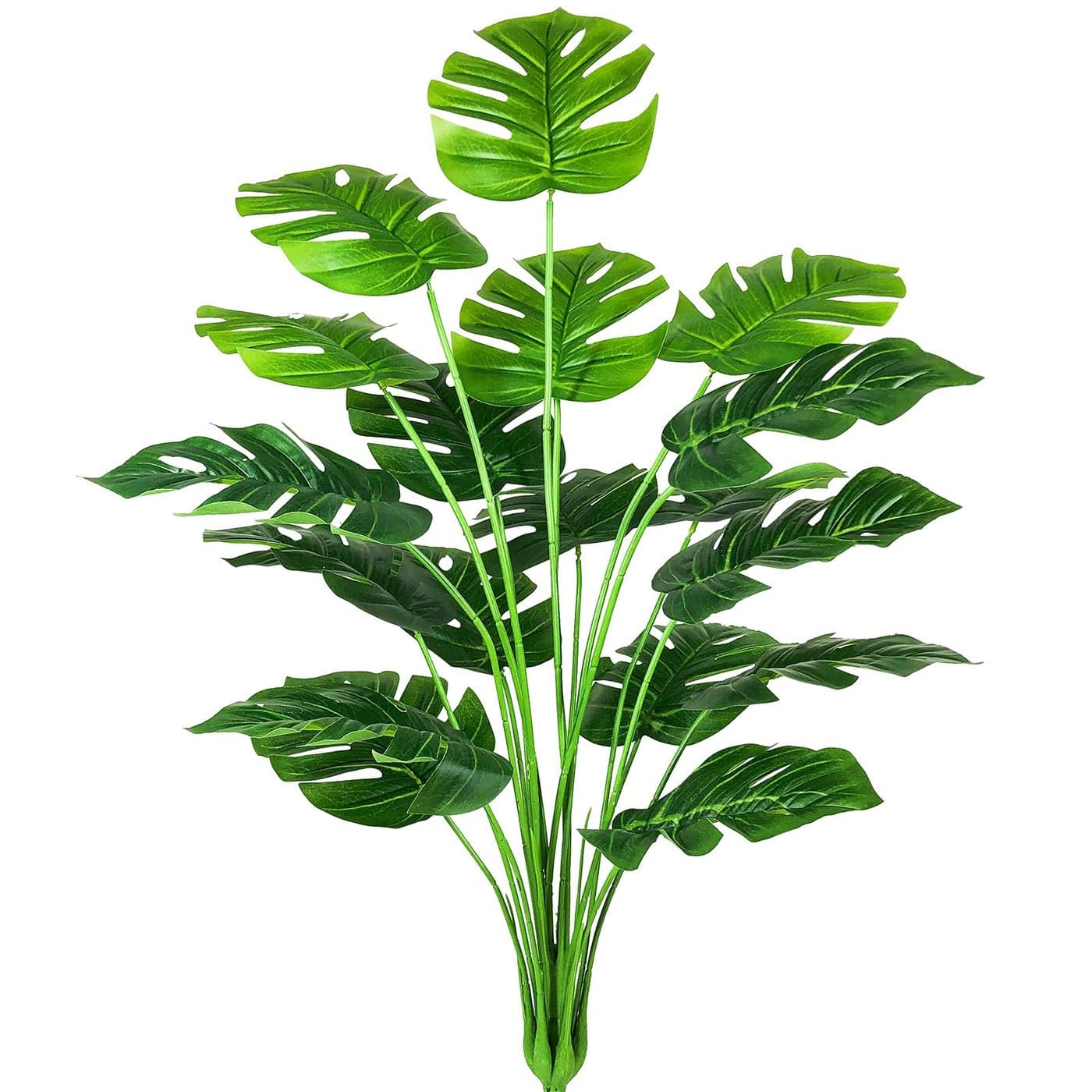 AIVORIUY Artificial Plants Fake Turtle Tree Leaves with Stems 29 Tall Faux Palm Tree Large Monstera Imitation Frond Leaf Tropical Plant Greenery Floral Jungle Party Indoor Outdoor Garden Decoration