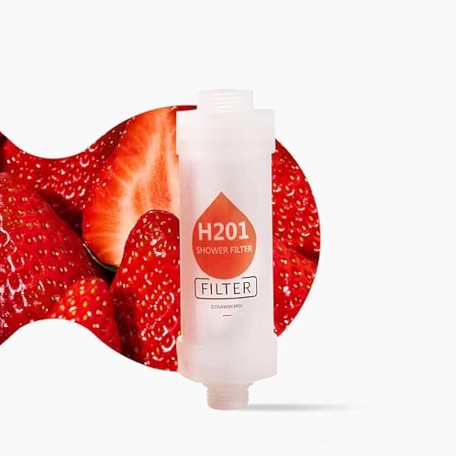 Shower Head Filter Bathroom Accessories for Hard Water Filter Vitamin C Replacement Cartridge Remove Chlorine Fluoride Heavy Metals Improves Skin Condition Protects Hair Strawberry Scent