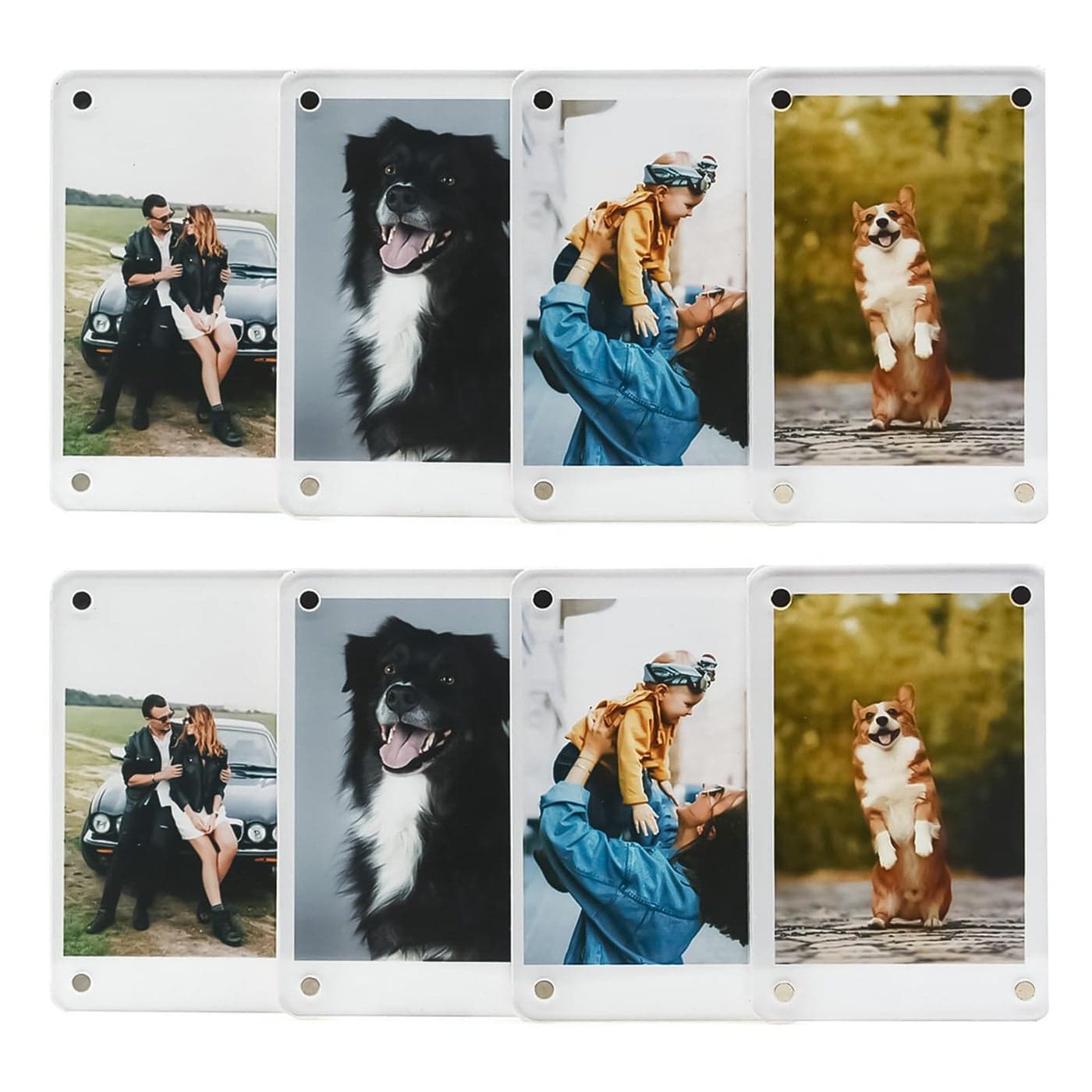 LAGIPA Magnetic Polaroid Frame Magnetic Instax Mini Photo Frames 2x3 Acrylic Fridge Magnet Frame8 Pack 16Pcs