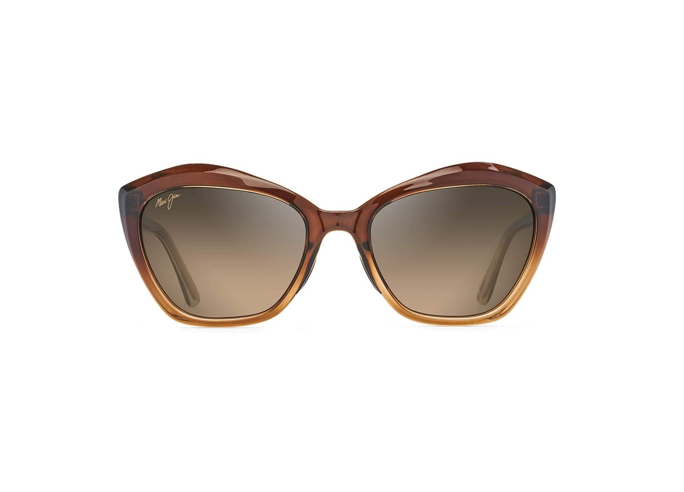 Maui Jim Women's Lotus Polarized Cat Eye Sunglasses, Chocolate Fade/HCL® Bronze, Medium