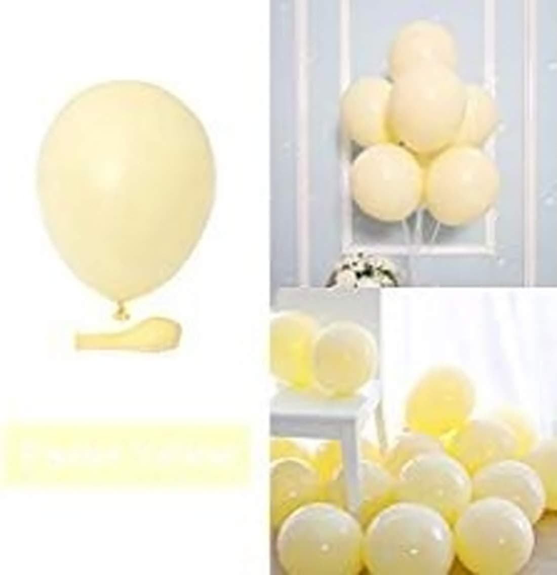 Evisha 50 pcs Yellow Pastel Colour 12" Balloons