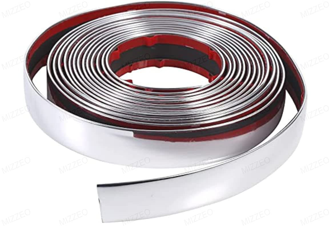 MIZZEO Chrome Moulding Trim 10 MM x 10 Meter, Strip Car Door Edge Guard Protector, Side Window Bumper, Grill, Automotive Interior Exterior Decor Compatible with Hyundai Getz 2004-2007