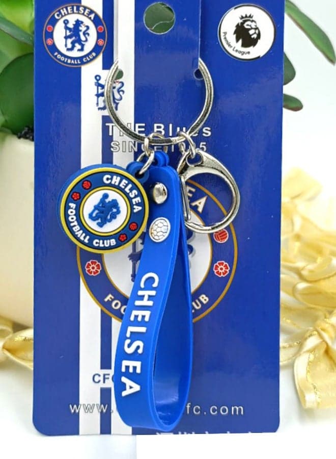 PVC Keychain Small Standard C Buckle Rope Ball logo fan Keychain Chelsea
