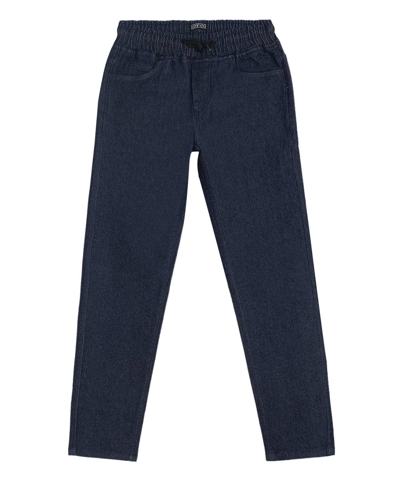 Urbano Juniors Boy's Dark Blue Regular Fit Washed Denim Jogger Jeans Stretchable (junjogpullboy-01-dblue-8-9)