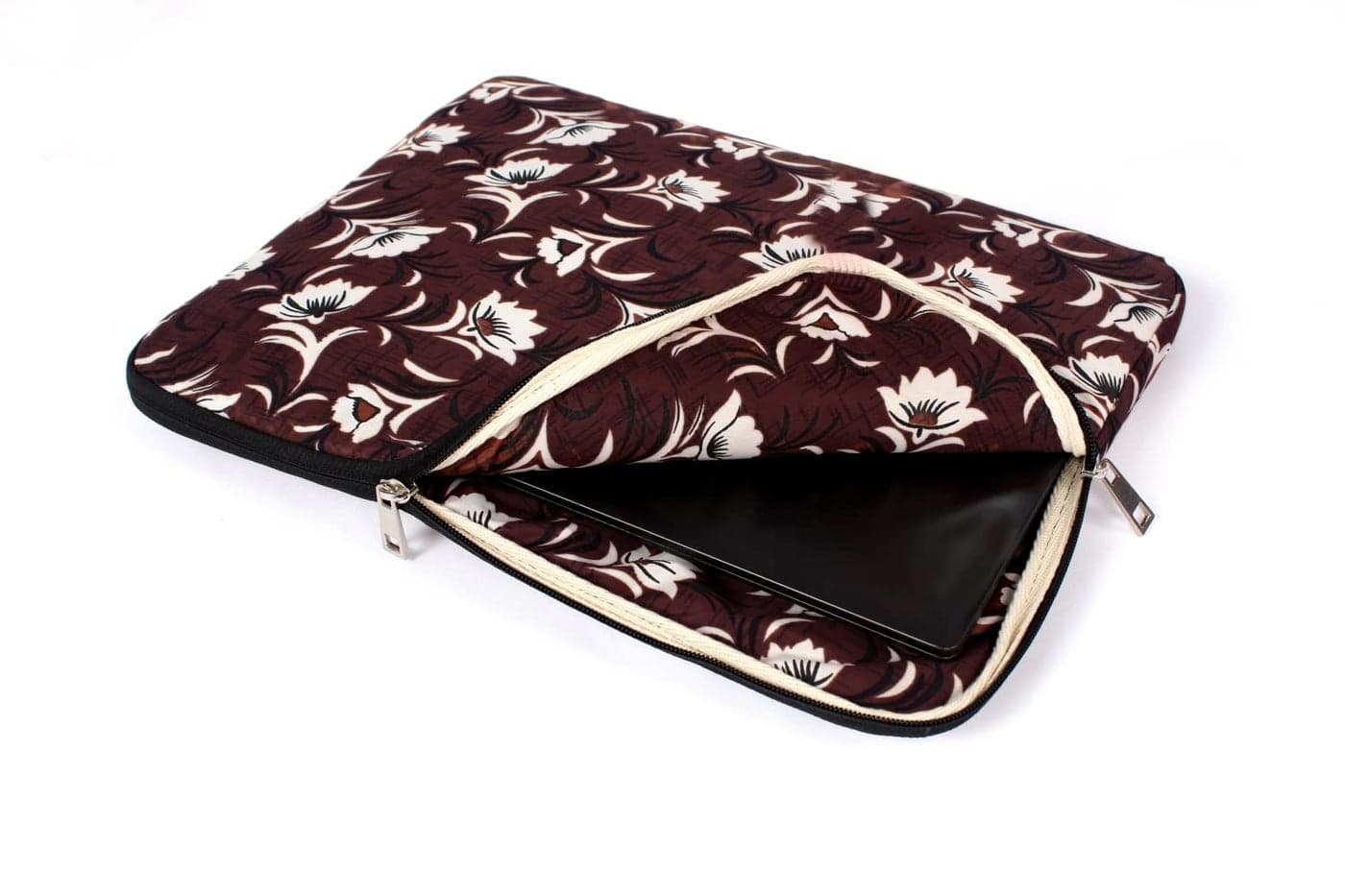 The Furnishing Tree Laptop Sleeve Case Pouch Zippered Cover for 11.6 inch Laptop Waterproof Polyester Fabric Floral Pattern