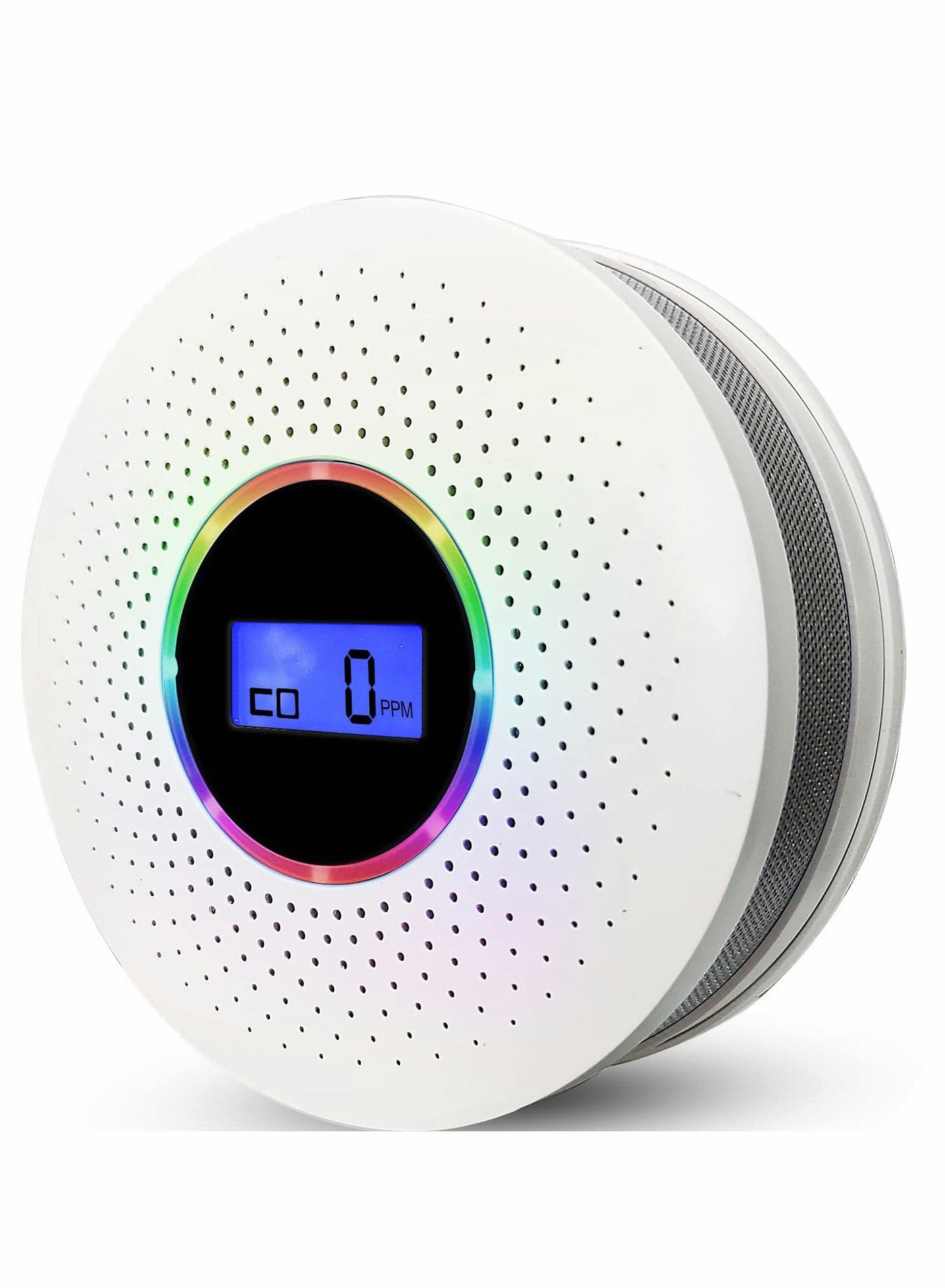 Combination Smoke and Carbon Monoxide Alarm Detector, Dual Sensor CO Detector Battery Powered with LCD Display Sound Warning for Home,School,Office
