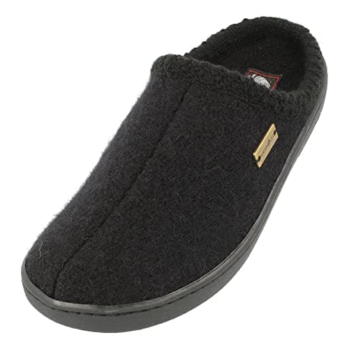 HAFLINGER Unisex at Nordkap Wool Hard Sole Slippers (Black 03) EU 37