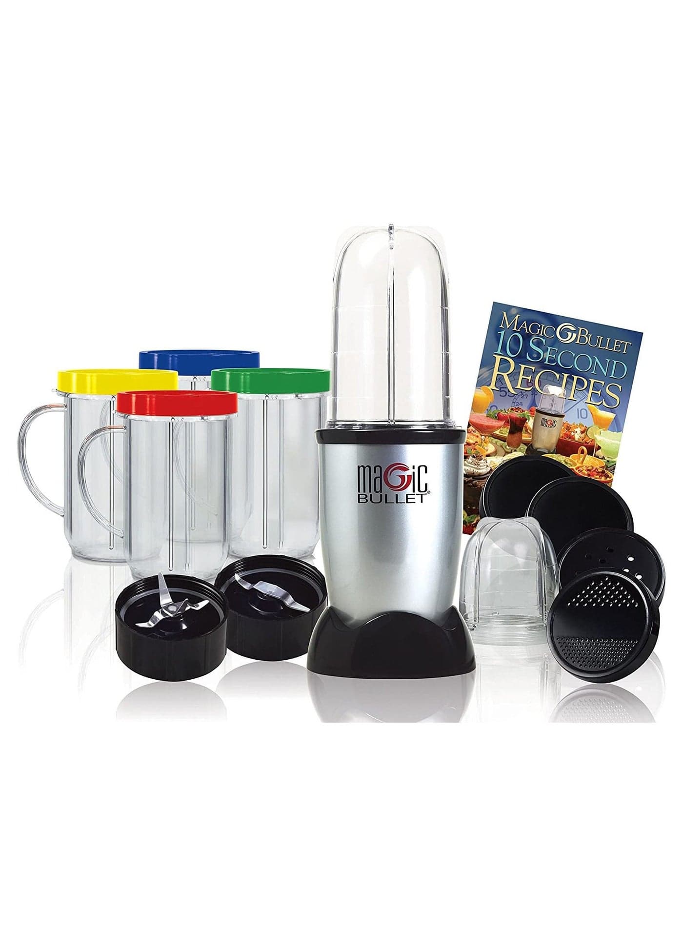 Magic Bullet 21 piece Food Processor - The Original - In 10 seconds or less Chop Mix Blend Whip Grind Mince Make Healthy Smoothies and Nutritious Desserts