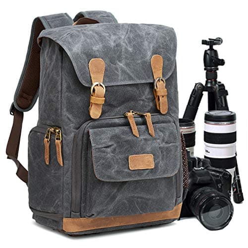 UBAYMAX Camera Backpack, DSLR SLR Waterproof Canvas Camera Bags Rucksack 15.6 inch Laptop Bag Travel Bag for Canon Nikon Sony Camera and Lens Tripod Accessories