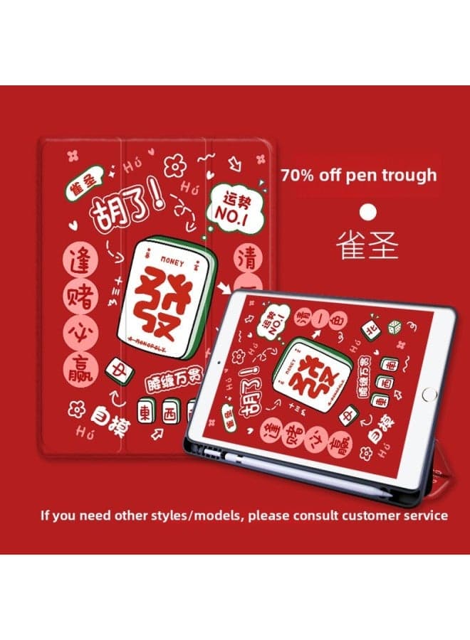 Suitable For Apple IPad10.2 Protective Case Pro10.5 Three-fold With Pen Slot Air3/2 Cartoon Mini4/5 Shell 11-Color:Sage-Applicable Model:Section 2020 Pro12.9