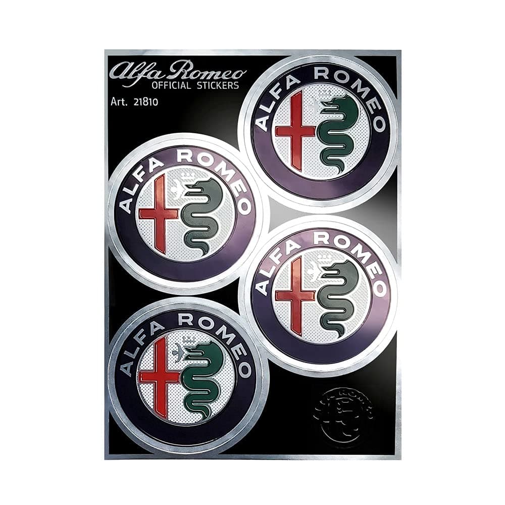 Alfa Romeo Official Stickers 4 Logos D 48 mm 94 x 131 mm