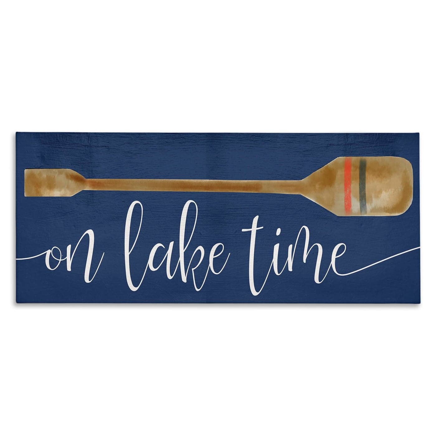 Stupell Industries On Lake Time Phrase Boat Oar Over Blue Designed by Daphne Polselli Canvas Wall Art 13 x 30