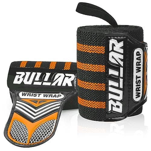 Bullar Wrist Wraps for Weightlifting,Running, Biking Nylon Wrist Supporter for Gym Wrist Band for Men & Women with Thumb Loop Straps I Weight Lifting Wrist Support (Red/Black) (Orange/Black)
