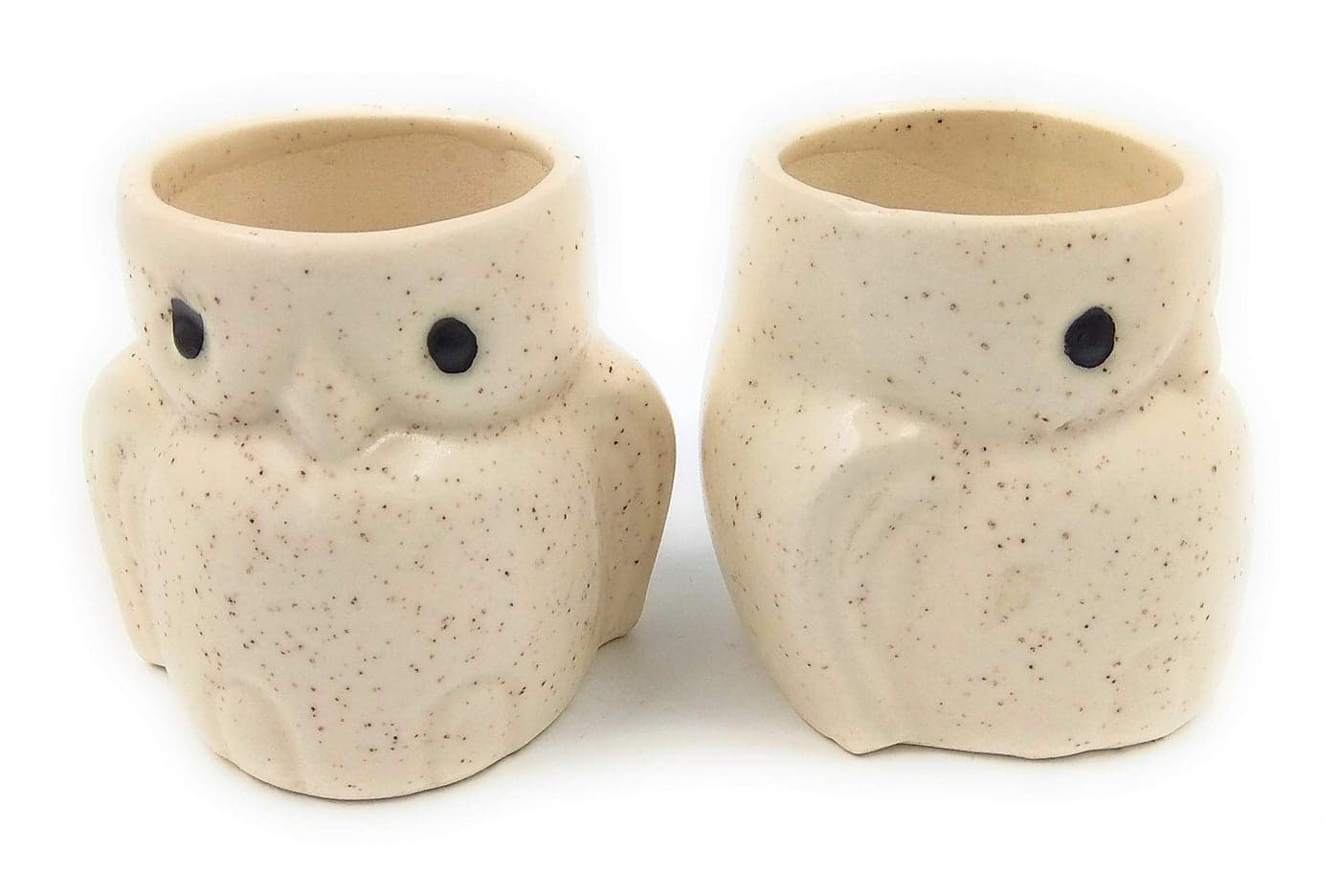 KRAFTYHOME Ceramic Planter, White, IVORY, 3 X 2.5 X 3 Inch, Set of 2