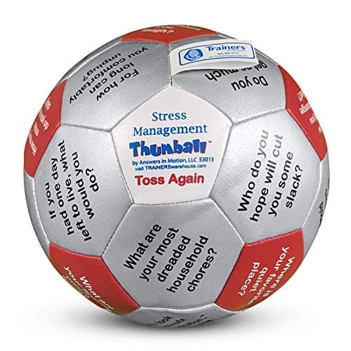 Trainers Warehouse Stress Management Thumball 6" | Prompts for Safe Conversations About Stress - Fun, Safe and Easy to Facilitate | 32 Panels to Prompt Conversation
