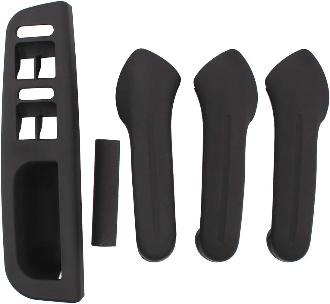 NewYall Black Interior Door Grab Handle Covers & Window Switch Bezel Kit for Volkswagen Jetta/Golf/Bora Mk4 (1999-2004)
