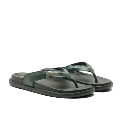 ASIAN Men's SAFARI-13 Daily use Walking Sliders, Casual Slippers, Lightweight and Stylish Flip-Flops for Men & Boys Olive (OLIVE) -UK 7