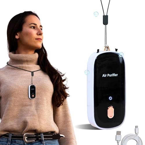 VAMASHAY 6th Gen Mini Wearable Air Purifier, Portable Purifier Hepls to Remove Smog, Odors & Bacteria, Filter Less Technology 12 Million Anion Cm³, Best for Home, Car & Office, Compact & Personal