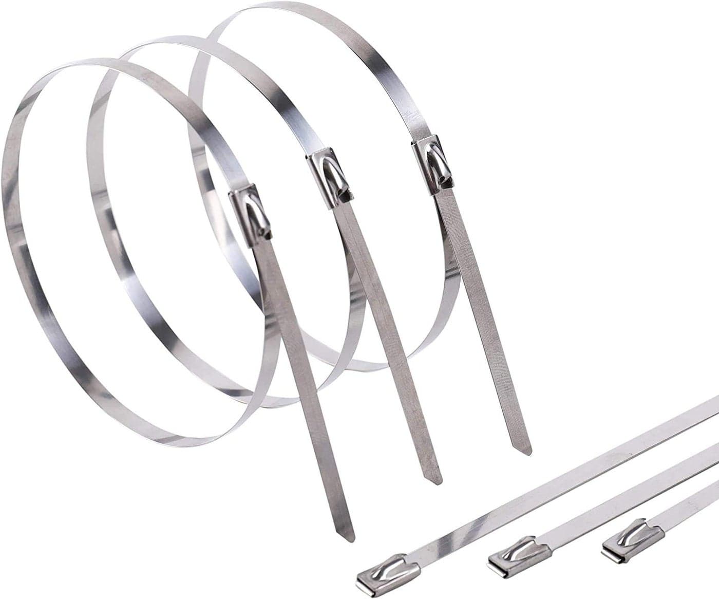 ADD GEAR Stainless Steel 316 SelfLocking Cable Zip Ties Exhaust Wrap MultiPurpose DIY Locking Cable Metal Zip Ties 360 mm 14 inches 20