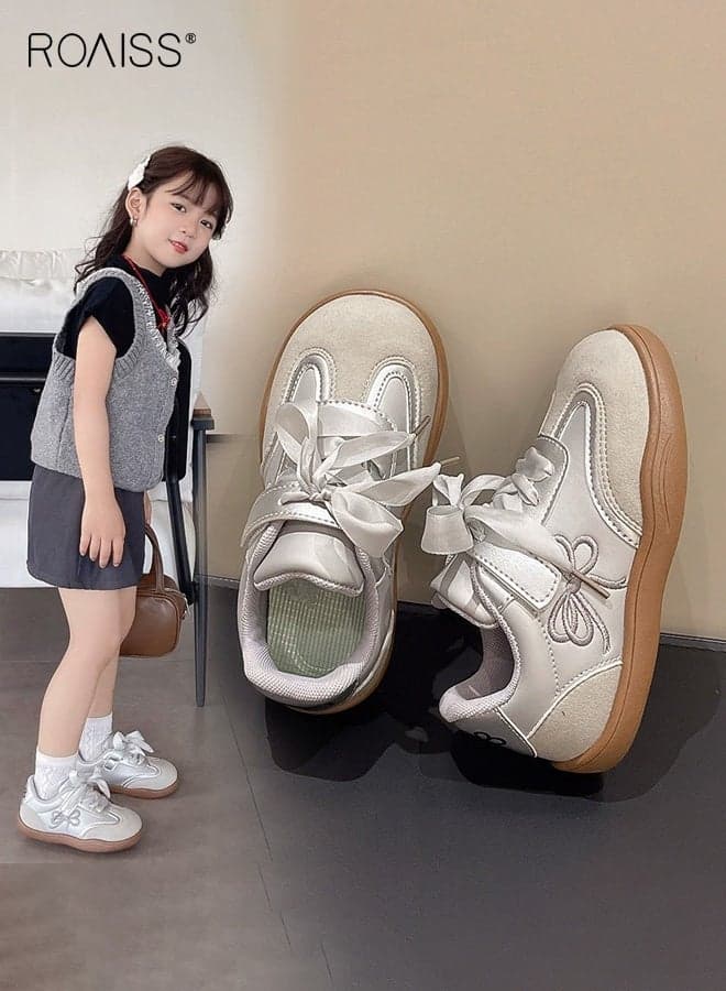 Girls Stylish Sneakers with Velcro Closure, Low Top Sneakers for Girls, Comfortable Breathable Flat Shoes with Non-slip Soles, Suitable for Daily Wear and Outdoor Activities