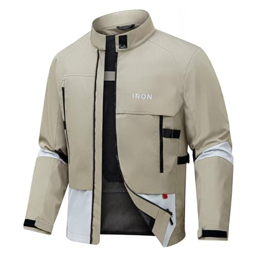 RIDEIRON Motorcycle Jacket for Men Summer Mesh Riding Jacket with CE Armor Lightweight Breathable Biker Racing Gear L