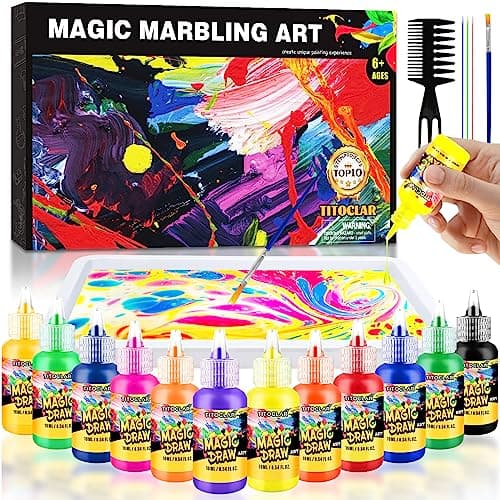 Titoclar Water Marbling Paint KitEaster Basket StuffersArts and Crafts for KidsBirthday Gifts for Girls Boys 3Years Old Toys for Ages 813 57 36 Art Supplies for Kids