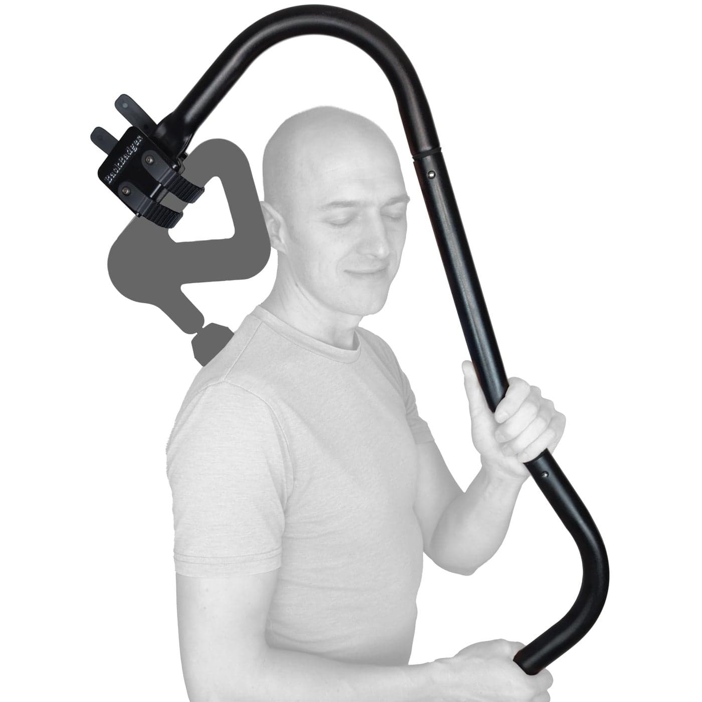 Ninefold Design BackBadger Percussive Massage Gun Holder for Back Compatible with Most Massage Guns for Hard to Reach Areas Black