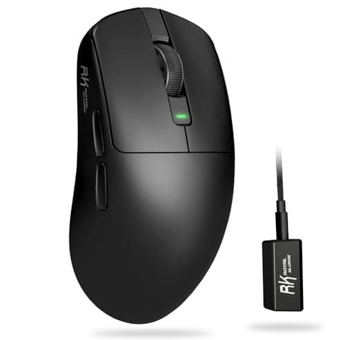 RK ROYAL KLUDGE RK M3 Wireless Gaming Mouse with 42K DPI, 47g Lightweight Computer Mouse with Dual 8K Polling Optical Sensor, Bluetooth/2.4G/USB-C Wired PC Game Mice with 5 Programmable Buttons, Black