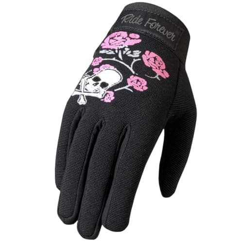 Hot Leathers womens Motorcycle powersports gloves, Black, Small