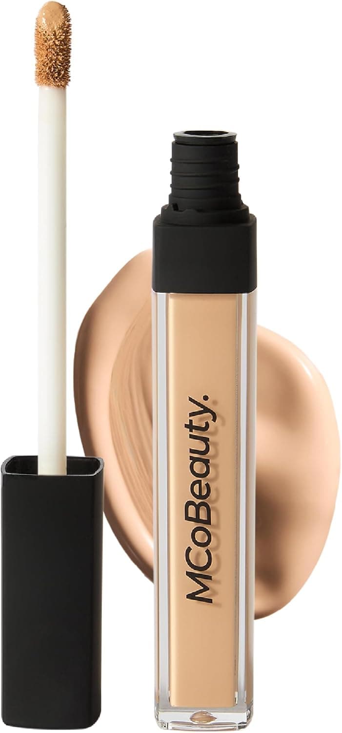 MCoBeauty Brighten Perfect Cream Concealer Medium 15 Natural Buff With Vitamin E Hyaluronic Acid Aloe Vera Evens Skin Tone and Conceals Blemishes Concealers Correctors
