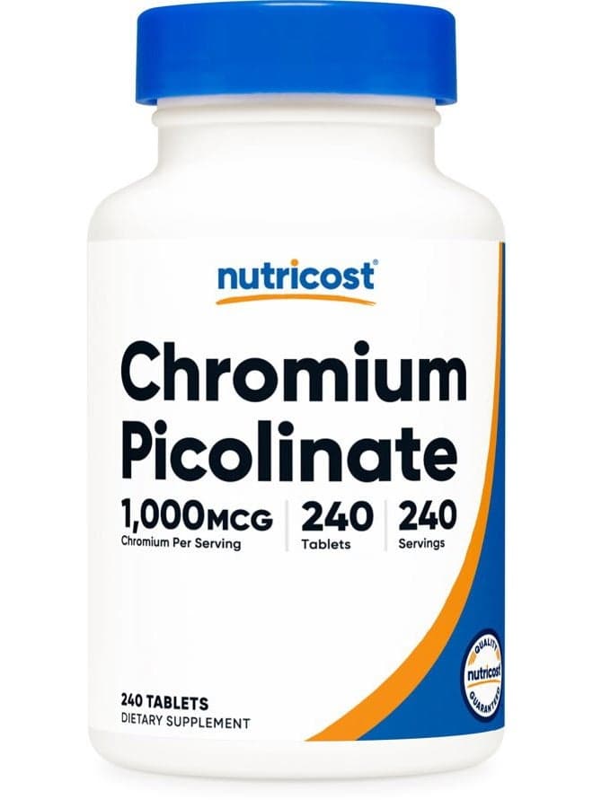 Chromium 1000mcg, 240 Tablets - Gluten Free, Non-GMO
