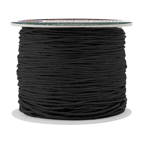 Mandala Crafts 0.5mm 109 Yards Black Cotton Waxed Cord for Jewelry Making Bracelet Cord Waxed String - Beading String Thread Jewelry Cords for Necklaces String