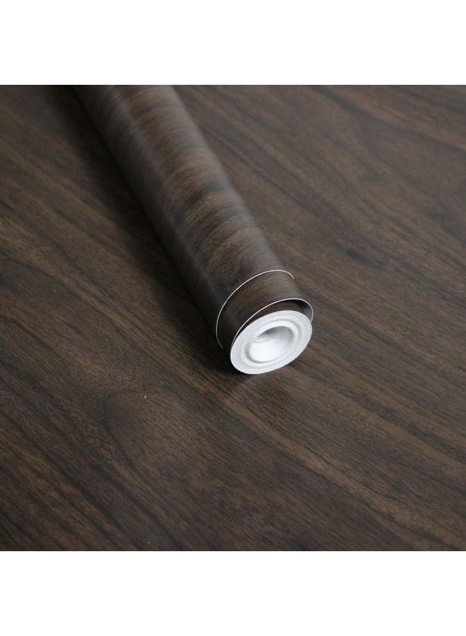 Wood Grain Pattern Waterproof Wall Paper Brown One Size