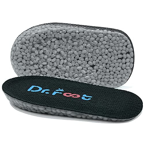 Dr. Foot's Height Increase Insoles, Heel Cushion Inserts, Heel Lift Inserts for Leg Length Discrepancies (Small (1" Height) | Black)