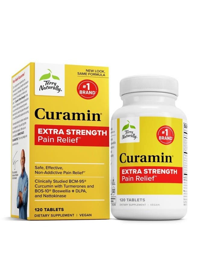 Curamin Extra Strength - Curcumin & Boswellia Supplement for Healthy Circulation Support - Turmeric Supplement to Support Joints, Muscle Health & Endorphin Production - 120 Tablets