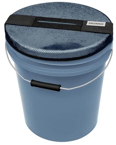 GALVANOX Mesh Lid for 5 Gallon Bucket Compatible with Yeti Loadout Buckets Boat Trash Can Cover for Fishing and Boating Black
