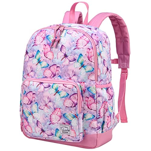 VASCHY Kids backpacks Girls Cute Lightweight Water Resistant Kindergarten Toddler Preschool Backpack Pink Butterfly
