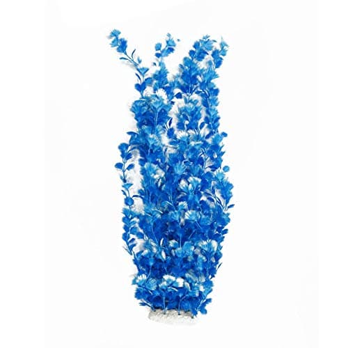 Norgail Large Freshwater Plastic Aquarium Plants Artificial Fish Tank Plants Decoration Ornaments Safe for All Fish 255 Inches Tall Blue 1Pcs