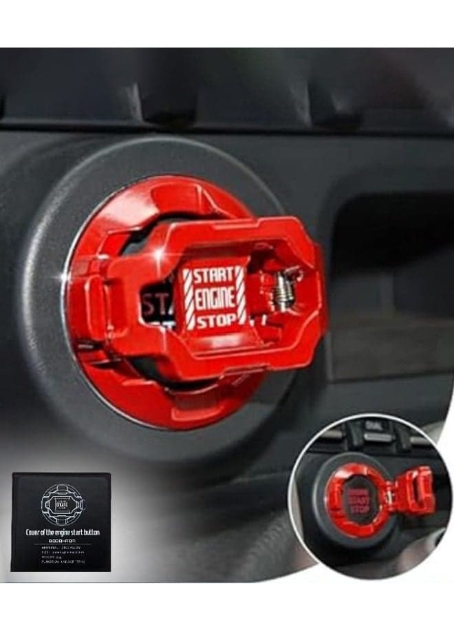 Push Start on Cover Car Engine Start Stop on Cover Protector Motorcycle Key Ignition Switch Cover Cool Car Accessories Interior Decor Red