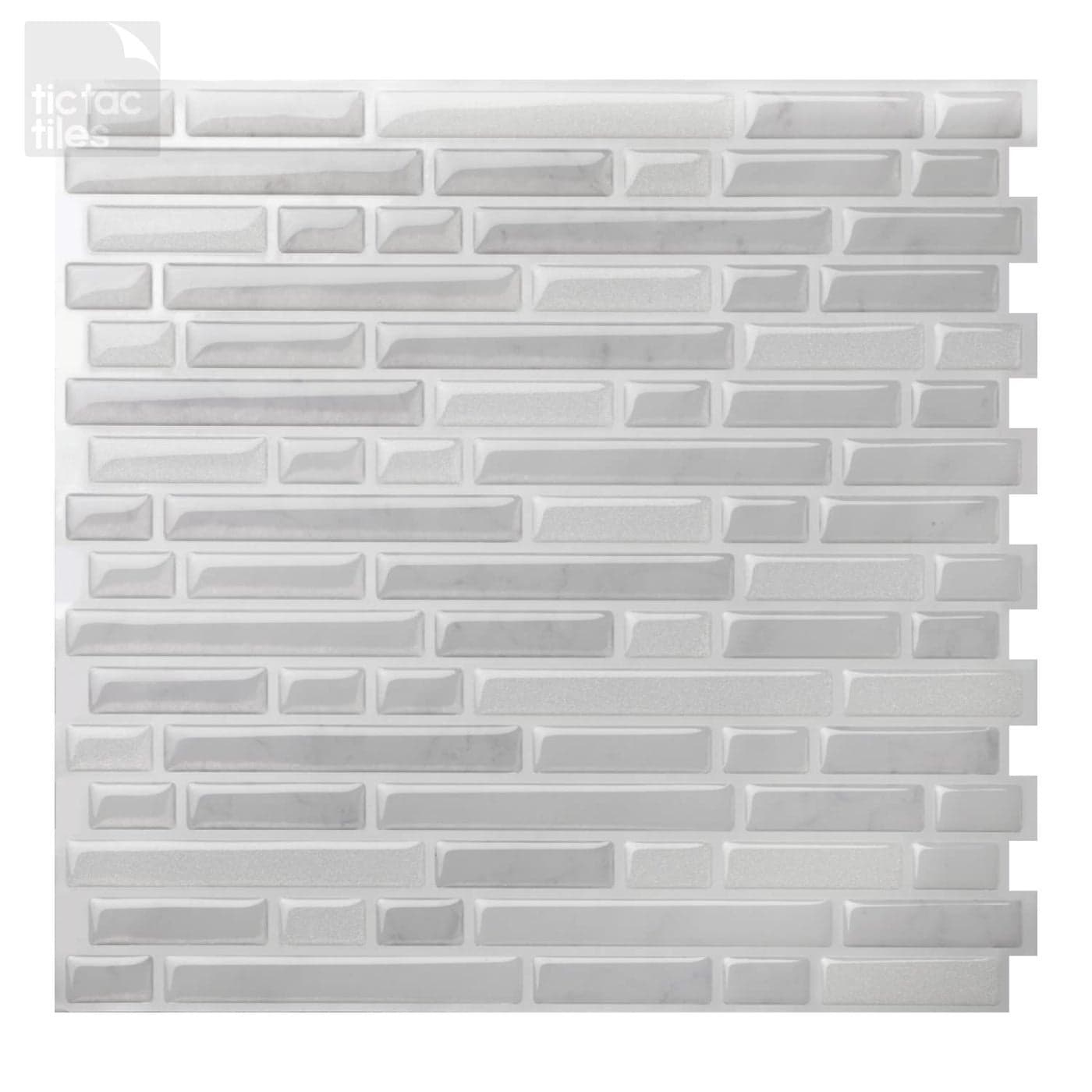 Tic Tac Tiles Peel and Stick Self Adhesive Removable Stick On Kitchen Backsplash Bathroom 3D Wall Sticker Wallpaper Tiles in Como Designs 5 White