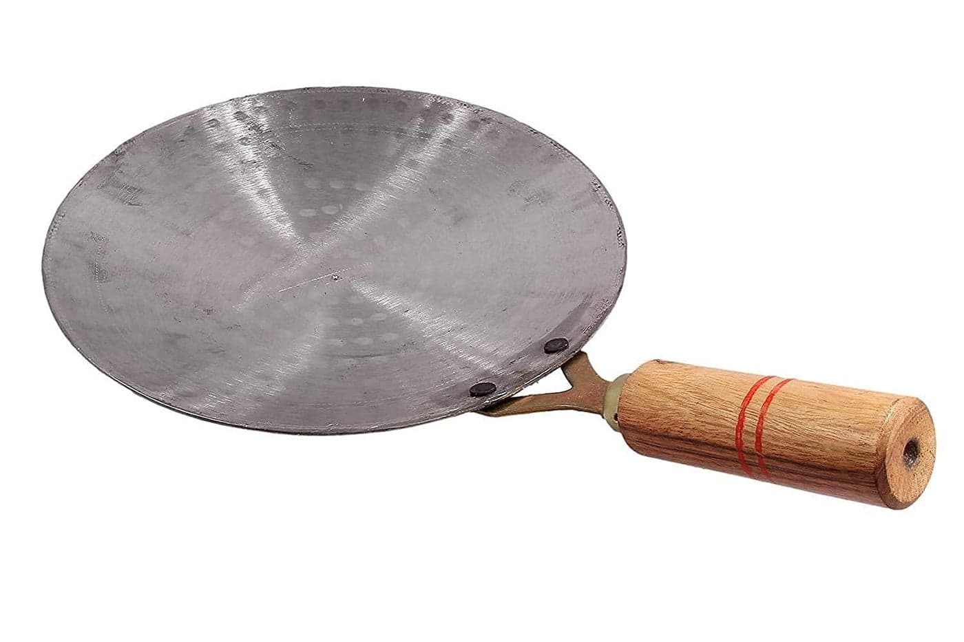RJ kitchenware Store Pure Iron Tawa Heavy Base for Roti/Chapati/Chapati with Wooden Handle Roti